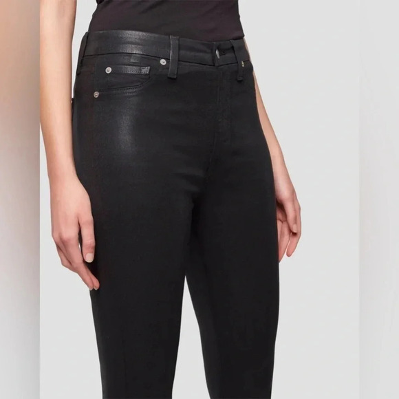 Metallic High Rise Skinny Ankle 7 For All Mankind Jeans - Picture 1 of 8